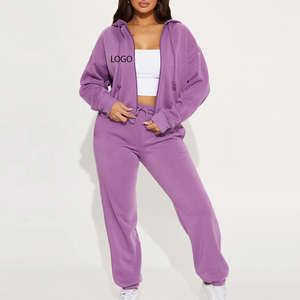 ชุดวอร์มซิปคุณภาพสูง เสื้อฮู้ดมีเชือกผูกและกระเป๋า / ชุดกีฬาทันสมัย สวมใส่สบาย ระบายอากาศได้ดี - Product Image 1