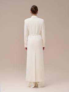 Gabardina Larga para Mujer, Abrigo Largo con Bolsillos Delanteros, Tejido Ecológico, Ropa de Mujer Whiteant, Mejor Mayorista, Disponible - Product Image 4