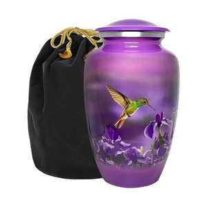 Urnas hechas a mano de nuevo diseño para cenizas humanas, suministros funerarios para adultos, accesorios funerarios, urna de aluminio, artesanía de cremación en La India - Product Image 4