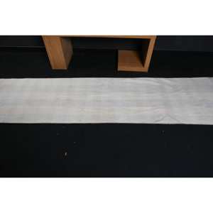 Alfombra Turca Minimalista Vintage de 23x95 Pies, Alfombra Rectangular de Látex para Sala de Estar, de Lana, Color Blanco y Blanco, para Pasillo - Product Image 3