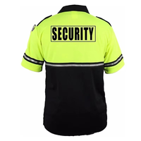 Camisa de Estilo Gótico para Guardia de Seguridad, con Bolsillo, Manga Corta, Estampado en Lona, Dos Tonos, Antiarrugas, Colores y Logotipo Personalizables