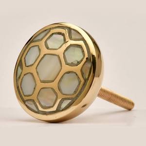 Boutons en laiton auto-adhésifs faits à la main Style nacre pour cuisine commode chambre extérieur tirer porte tiroir poignée Lametierartz - Product Image 4