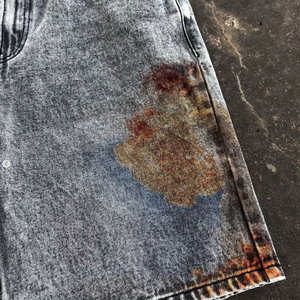 premium mid waist jeans <b>shorts</b> breathable quick dry casual wear solid pattern hot selling wholesale custom made high quality - Product Image 4