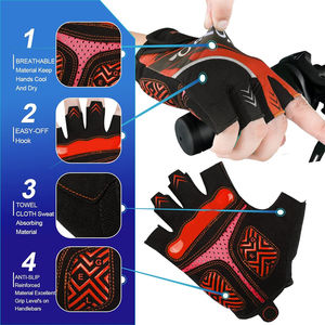 Gants de course à demi-doigts en gros pour le cyclisme, gants de course de VTT respirants avec tissu rembourré absorbant - Product Image 3