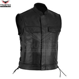 Novedad de 2025, Chaleco de cuero de diferentes colores para hombres con tamaño personalizado y Chaleco de cuero transpirable genuino 100% - Product Image 4