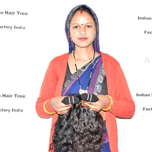 Extensions de cheveux vierges humains non traités, ondulés, en mèches, double trame machine, cuticules alignées, couleur naturelle noire, origine vietnamienne - Product Image 5