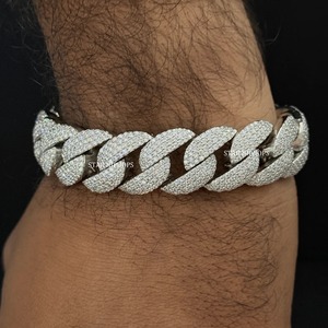 925 Sterling Silver Christian Luxury Gift VVS VS Moissanite 22mm Wide Cuban <b>Link</b> Chain - Product Image 5