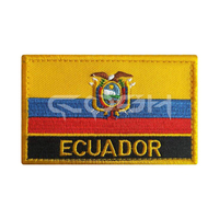 Patch de drapeau rectangulaire dominicain en toile brodée écologique pour chapeaux