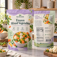 Sacs en plastique laminés imprimés sur mesure pour légumes surgelés mélangés tels que les pois et les haricots