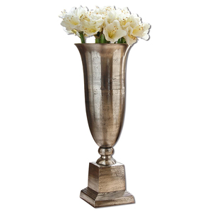 Ensemble de qualité supérieure de 3 vases à fleurs en métal de style royal pour le restaurant de pièce maîtresse de mariage décoratif en vase de table de couleur or - Product Image 5