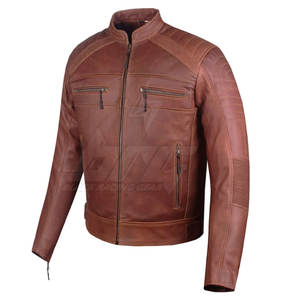 Chaqueta de Motociclista de Cuero Ajustada de Marca Privada con Cremallera Completa, Resistente al Viento, Ignífuga e Impermeable para Invierno, de Alta Calidad, Nueva Llegada - Product Image 2