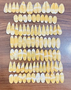 ลูกปัดแคลไซต์สีเหลืองธรรมชาติประดับอัญมณีหายากคู่กับลูกไม้สีเหลืองขัดเงา - Product Image 3