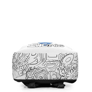 IW Comics <b>Simple</b> <b>Backpack</b> with Detachable Strap Cartoon Robot Design Travel Carry-On Bag with Polyester Lining - Product Image 2