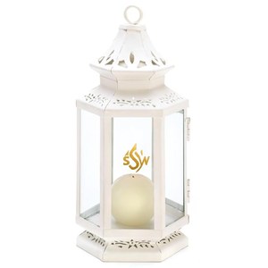 Linterna colgante de diseño abstracto con linternas de Color blanco de alta calidad, tarro de vela único, lo mejor para decoración de cena con luz de vela - Product Image 5