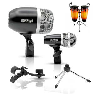 5 Core Conga Mic Snare Tom Microphone Drum Kit <b>Condenser</b> XLR Instrument Mics - Product Image 2