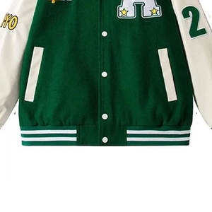 Chaqueta universitaria de alta calidad para hombre, chaqueta universitaria de béisbol de cuero de lana bordada personalizada, suministro directo de fábrica al por mayor - Product Image 5