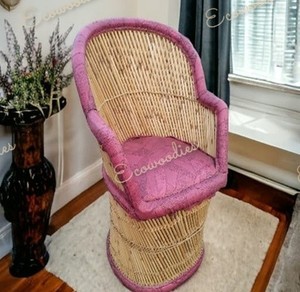 Chaise Mudda design classique chaise de salon canne à la main en bambou chaise au design indien traditionnel pour salon jardin - Product Image 5