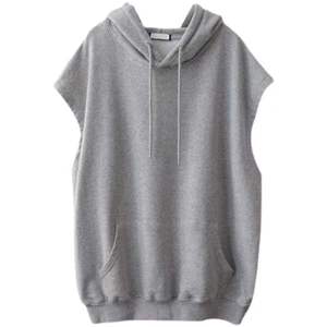 Camiseta de algodón de secado rápido para gimnasio, camiseta sin mangas para correr para mujer, sudaderas con capucha sin mangas, ropa informal con tinte gris, Sudadera con capucha sin mangas, envío DDP - Product Image 6