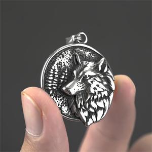 yunnique Wholesale <b>Titanium</b> Steel Men's Wolf Head Pendant Necklace-Retro Hip-hop Style Fashion Pendants & Charms - Product Image 4