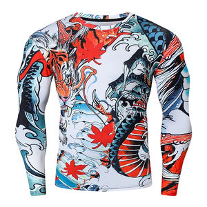 Men's Long Sleeve <b>Rashguard</b> for <b>BJJ</b> MMA Jiu Jitsu Boxing Compression Shirt for Martial Arts Wear De Jiu Jitsu Kimono - Product Image 2