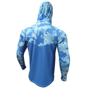 Camisas de pesca de manga larga para hombre rendimiento UPF 50 + al por mayor con capucha y cuello Gaitor poliéster Spandex nuevo diseño OEM personalizado - Product Image 2