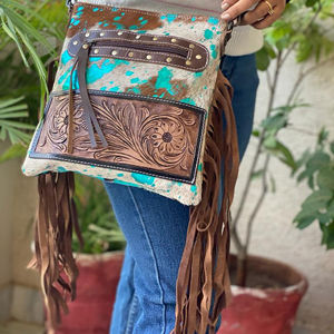 กระเป๋าขอบโลหะเทอร์ควอยซ์สไตล์ตะวันตก,กระเป๋าถือหนังกระเป๋ามีสไตล์สำหรับผู้หญิง - Product Image 2