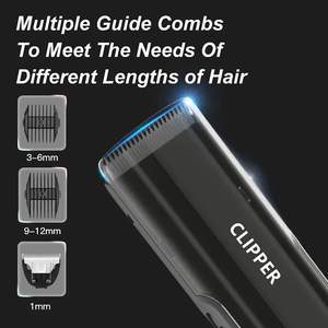 Kit de coupe de cheveux électrique alimenté par USB, tondeuse à cheveux étanche avec aspiration pour hommes, enfants, barbes et poils du visage, lame en acier inoxydable - Product Image 3