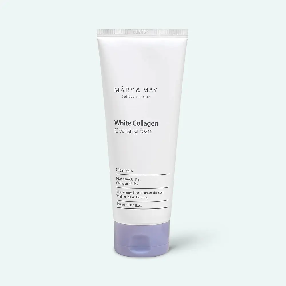 Mary & May schiuma detergente coreana cosmetici per la cura della pelle del viso all'ingrosso schiuma detergente al collagene bianco 150ML