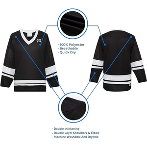 Maillots de hockey sur glace unisexes pour équipes nationales, service OEM, impression par sublimation personnalisée, 100% polyester, maille respirante, haute qualité - Product Image 5