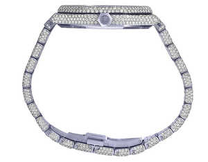 นาฬิกาข้อมืออัตโนมัติทันสมัย VVS Moissanite ทำจากสแตนเลสหน้าปัดอาหรับสไตล์ฮิปฮอปเย็นสุดหรูแฟชั่นสำหรับผู้ชายของขวัญ - Product Image 3