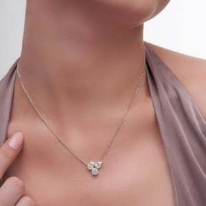 Luxurious 2.65 Ct Luxe Bloom Gems <b>Necklace</b> for Women in 14K White Gold with Lab Grown Diamonds Custom Jewelry - Product Image 1