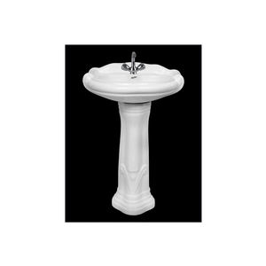 Haute qualité brillant blanc en céramique ovale en forme de piédestal salle de bain évier monotrou installation écologique approvisionnement en vrac exportation - Product Image 1