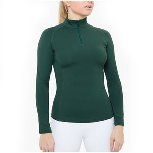 Chemise de base de course à cheval à manches longues en coton à demi-zip de haute qualité pour femmes, compression, séchage rapide, refroidissement solaire - Product Image 4