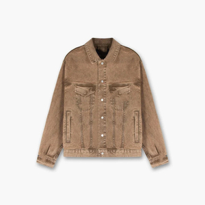 Vente directe d'usine, vente en gros, conception de logo personnalisée, veste en jean décontractée vintage de haute qualité pour hommes, bouton, vêtements d'automne - Product Image 6