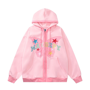 Sudadera con Capucha de Invierno para Hombre, con Cierre, Diseño Gráfico, Personalizable con Logotipo, 100% Algodón, Felpa Lavada, Impresión Puff, Transpirable, Estilo Urbano - Product Image 1