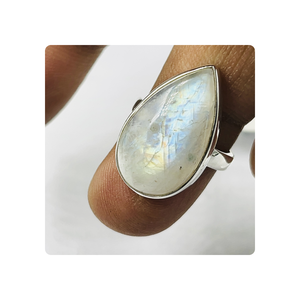 Bague cabochon en argent sterling 92.5 avec diamant Moissanite Bumble Bee Jasper Achat en ligne en Inde - Product Image 4