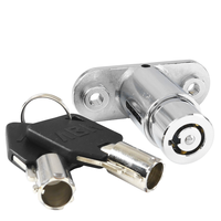 Système de verrouillage tubulaire à poussoir en alliage de zinc chromé haute sécurité 60 mm approuvé ABA, finition zinguée, 2 clés pour véhicules et distributeurs automatiques