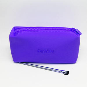 Bolsa de maquillaje de neopreno impermeable con logotipo personalizado, neceser de viaje para cosméticos, organizador de artículos de tocador de gran capacidad, bolsa de lavado portátil, regalo para mujer - Product Image 6