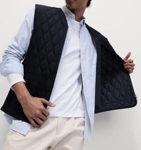 Gilet classique pour homme, veste sans manches en polyester, veste d'hiver chaude, décontractée, pour le travail en extérieur, coupe-vent, chauffe-corps quotidien en coton - Product Image 3
