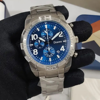 Montre à quartz pour homme, très vendue, 50 mm, verre saphir, cadran à aiguilles, étanche, en acier inoxydable doré, Relojes