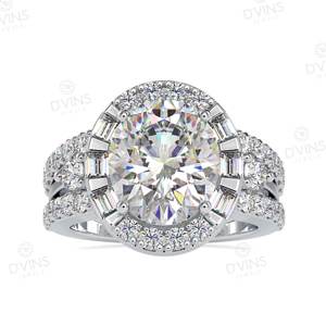 Anillo de diamante de laboratorio de corte ovalado clásico de 2,5 CT con diamante de laboratorio VVS Anillo de compromiso y Bodas de 14K con oro de 18 quilates para fiestas - Product Image 1