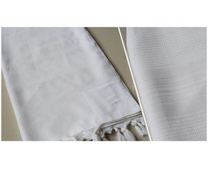 Certificado Kosher, chal de oración blanco de lana antideslizante judía, Tallit de lana texturizada antideslizante - Product Image 3