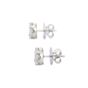 Boucles d'oreilles en or blanc 18 carats fait à la main diamant naturel solitaire goujons bijoux de luxe cadeau d'anniversaire pour les femmes - Product Image 3