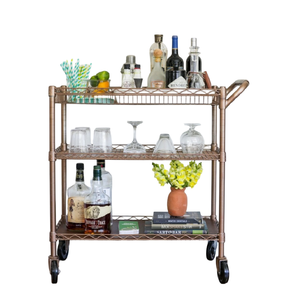 Pour la maison hôtel Restaurant restauration classique Style Antique métal Bar à vin chariot populaire cuisine nourriture servant chariot porte-bouteilles - Product Image 1