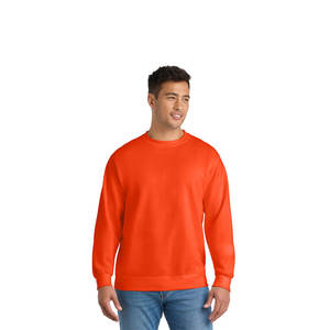 Sweat-shirt à col rond en molleton classique orange pour hommes, doux, chaud, écologique, séchage rapide, 330g, tissu unisexe en coton pour l'hiver - Product Image 1
