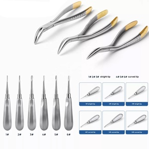 Fórceps y elevadores de extracción dental de acero inoxidable de primera calidad, herramientas manuales para procedimientos de extracción de dientes y raíces - Product Image 1