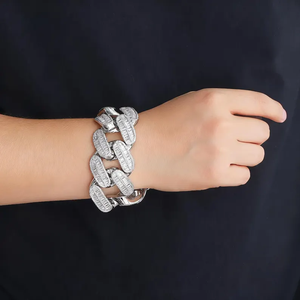 Collar Cubano de Lujo con Diamantes de Imitación VVS, Cadena de Plata 925, Estilo Hip Hop - Product Image 2