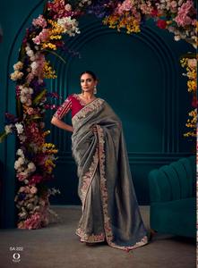 Último diseñador Pure Banarasi Kanjivaram Fabric con Heavy Work Border Saree - Product Image 5