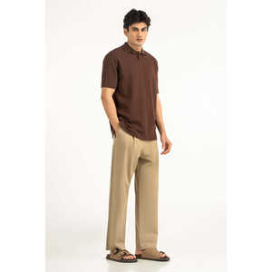 Polo de Corte Regular 100% Algodón y Poliéster con Función Antiarrugas, Bordado con Patrón Sólido Oscuro, Talla 6XL para Golf - Product Image 1