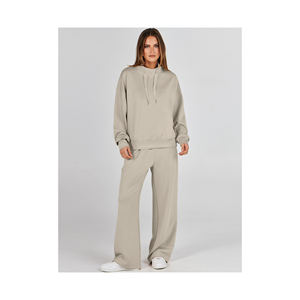 Survêtement surdimensionné 100% coton pour hommes en noir uni à manches longues Sweat à capuche respirant Joggers pour le printemps pas cher prix - Product Image 6